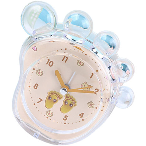 Despertador con temática futbolística en forma de pie de cómic, despertador infantil DIY en colores de gel cristalino para el dormitorio, amarillo, ABS, compacto, ligero.