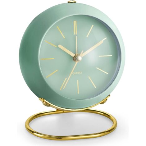Despertador de estilo retro, silencioso, con luz nocturna, funciona con pilas, fácil de usar, despertador potente.