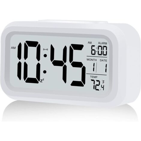Despertador digital a pilas (blanco)