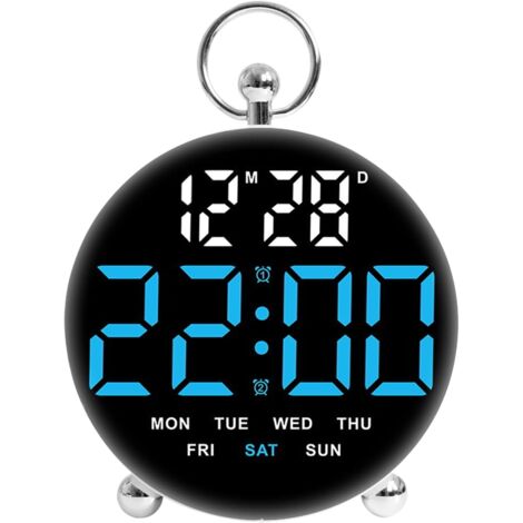 Despertador infantil con alarma dual para dormitorio, reloj digital LED con carga USB, ideal para habitaciones de niños y adultos, dormitorio, mesita de noche, viajes y mesita de noche.