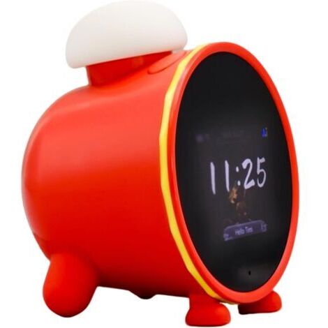 Despertador Inteligente para Niños, Entrenador de Sueño Diurno y Nocturno con Control por Voz, Adecuado para Chicos y Chicas (Rojo)