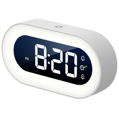 Despertador luminoso para niños, adolescentes y niñas, con alarma dual, 18 tonos, modo de repetición de 12/24 horas y 5 niveles de volumen.