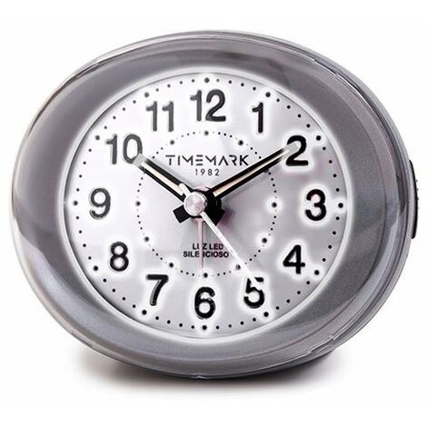 DESPERTADOR LUZ LED Y SNOOZE GRIS