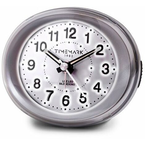 DESPERTADOR LUZ LED Y SNOOZE PLATA
