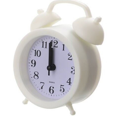 Reloj despertador fuerte, reloj despertador vintage, reloj despertador de  doble campana para dormir pesado, silencioso y sin tictac, esfera 3D de 4