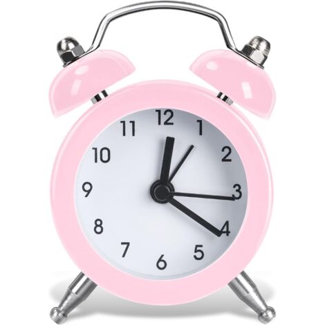 Despertador vintage, mini despertador retro con pilas, despertador de noche, analógico, silencioso, para dormitorio, sala de estar y cocina.