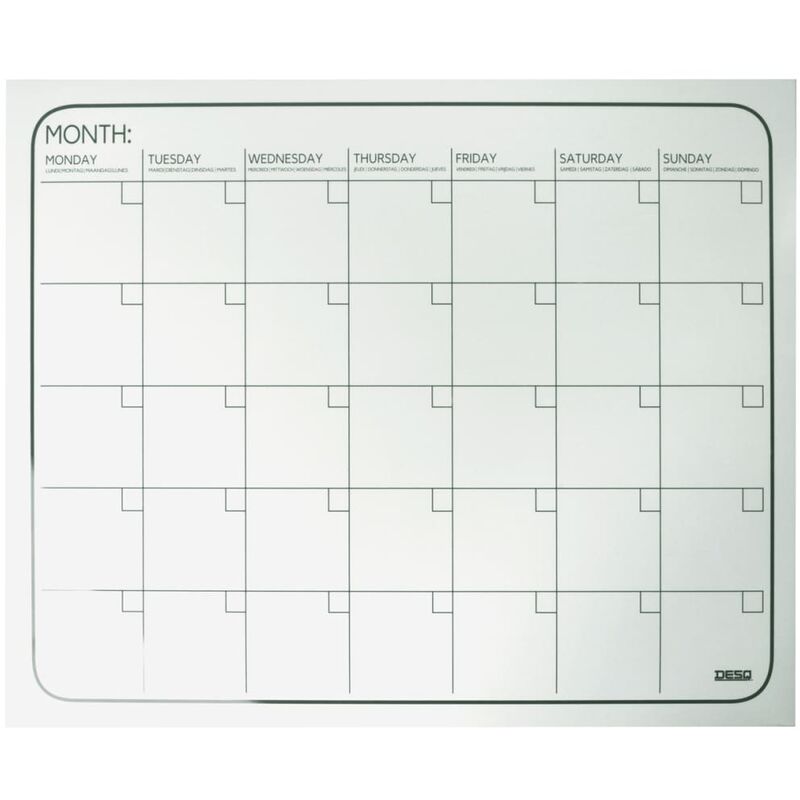 

DESQ Planificador mensual magnético sin marco blanco 40x50 cm - Blanco