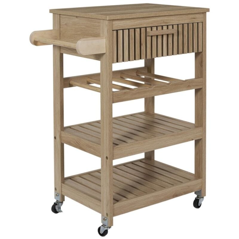 The Home Deco Factory - Desserte à roulettes 3 étagères et 1 tiroir