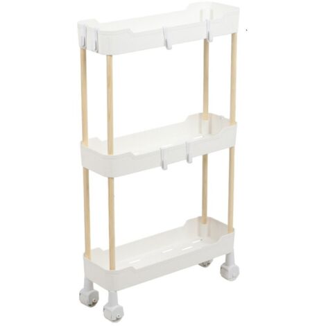 Desserte à roulettes 3 niveaux pour espaces étroits