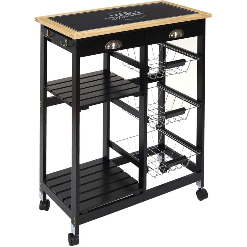 Desserte de cuisine à roulettes Bistrot