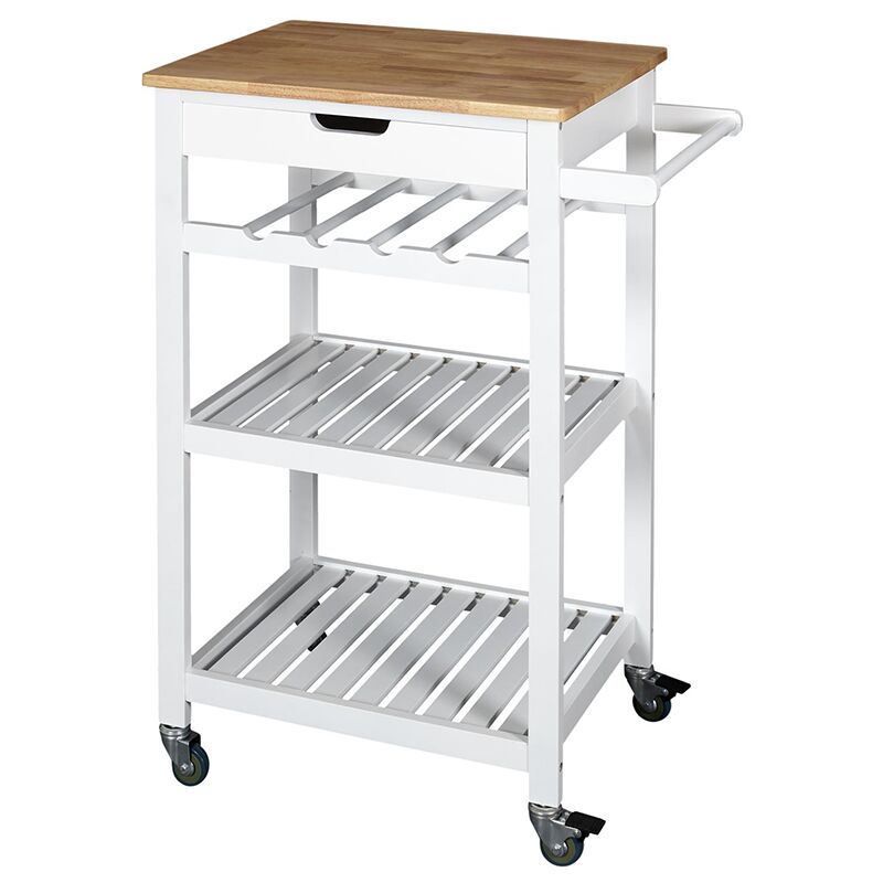 Desserte a Roulettes Blanc 40x61x84 Home Deco Factory