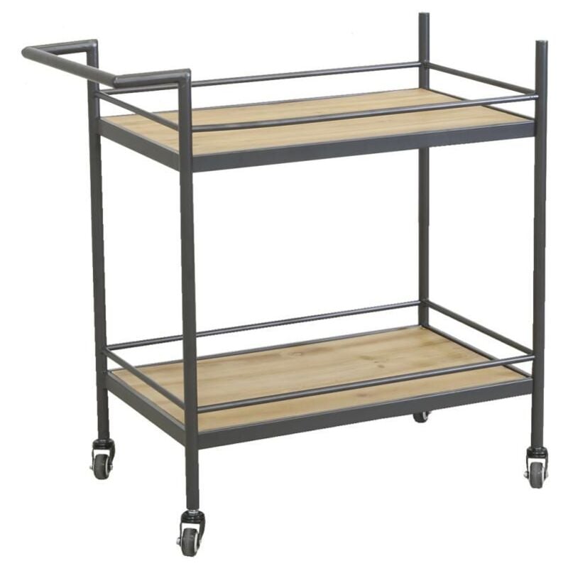 Desserte à roulettes en bois et métal