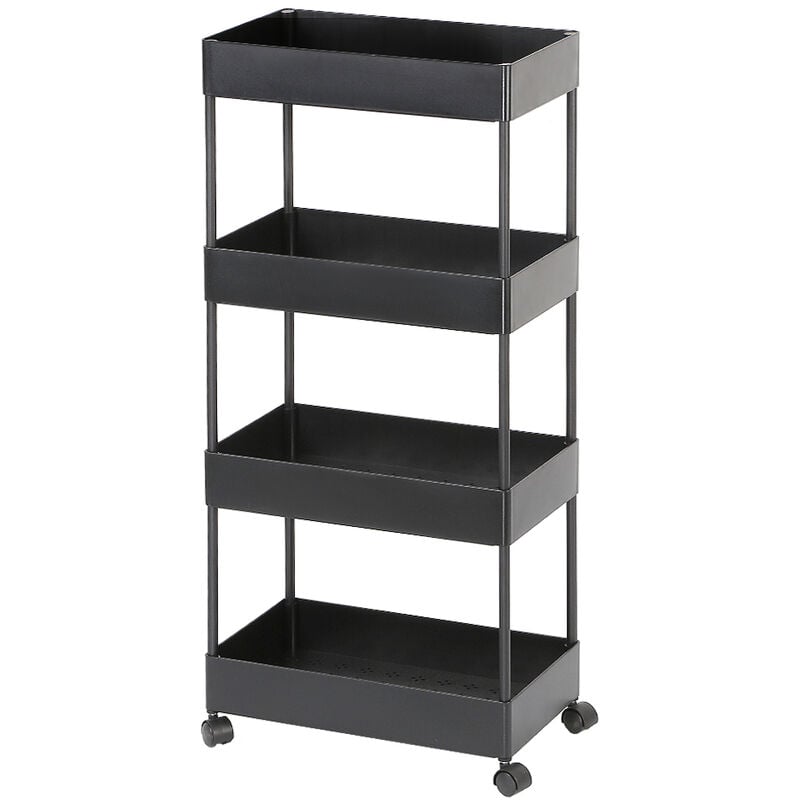 Haloyo - Desserte cuisine à roulettes,Montage Facile, 40 x 22 x 90 cm, Noir