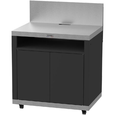Desserte cuisine Duo inox et acier noir - Le Marquier