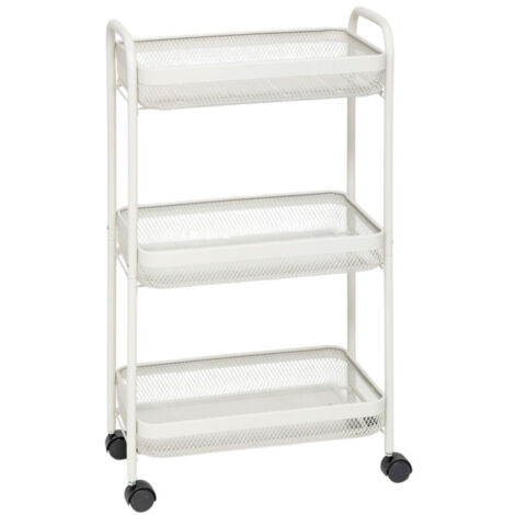 Desserte de Cuisine 3 Niveaux "Mayaj" 79cm Beige