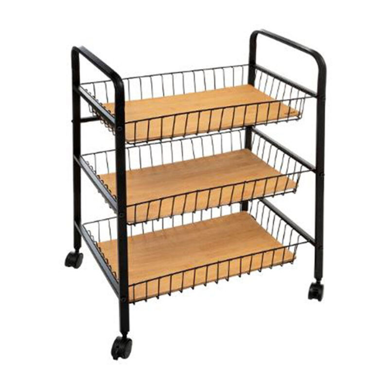 Five Simply Smart - Desserte de Cuisine 3 Niveaux 'Nera' 70cm Noir