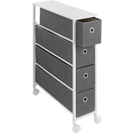 Desserte de cuisine étroite sur roulettes – Dimensions 79x20x58 cm – Métal anthracite – Mobilité optimale pour petits espaces – Maximex