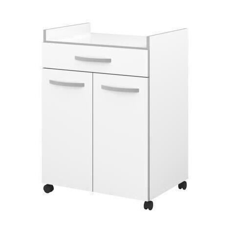 Desserte de cuisine L 60cm - Blanc mat - OSLO