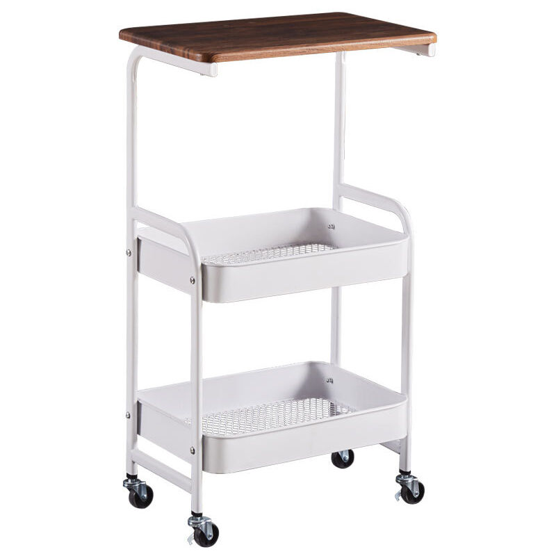 Rapanda - Desserte de cuisine, Meuble mobile, rangement de salle de bain de cuisine avec roues - Blanc