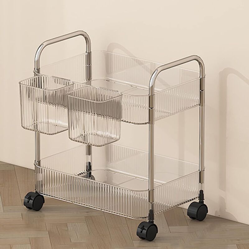 Ikodm - Desserte de cuisine Organisateur de rangement en acrylique transparent, chariot de rangement pour cosmétiques, organisateur de produits de