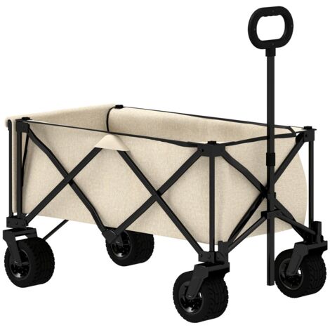 Desserte de jardin-Chariot pliable transport 100kg bâche amovible-poignée roues 138L-90x48x63-94cm