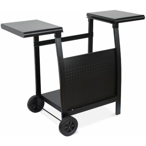 Desserte pour plancha au gaz - Chariot Porthos 2 brûleurs - Chariot barbecue noir. cuisine extérieure. roulettes