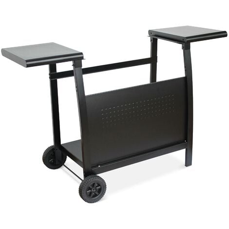 Desserte pour plancha au gaz - Chariot Porthos 3 brûleurs - Chariot barbecue noir, cuisine extérieure, roulettes