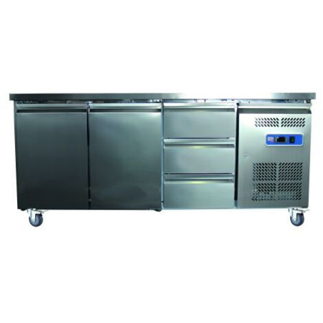 DESSERTE REFRIGEREE INOX CENTRALE -2/+8°C R600A