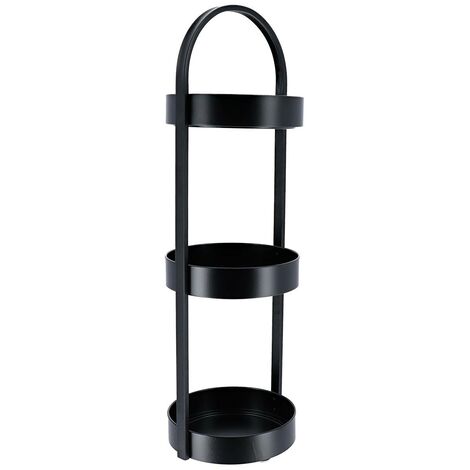 Desserte ronde 3 niveaux en métal Noir H 73 cm - TENDANCE