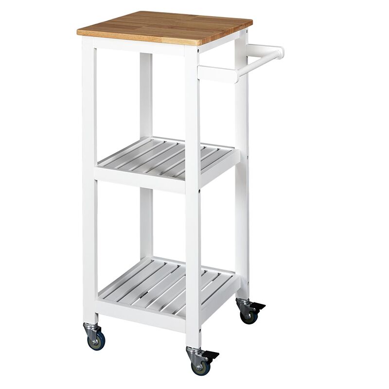 Desserte a Roulettes 37x45x84 Blanc Home Deco Factory