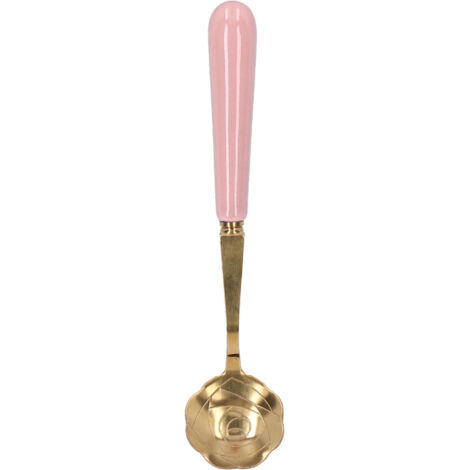 Dessertlöffel aus Edelstahl in Blütenform, Eiscremelöffel mit rosa Griff, Teelöffel