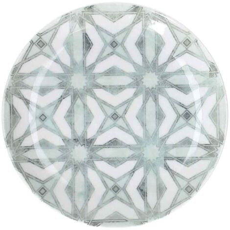 Dessertteller 20 cm Teal aus mehrfarbigem Porzellan der mediterranen Linie