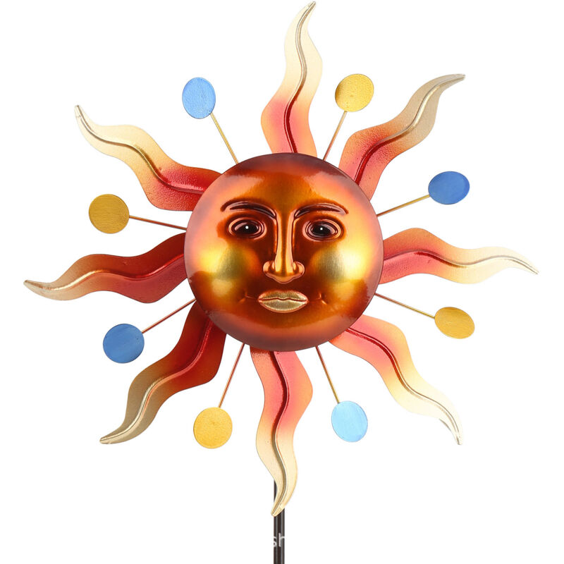 Dessin animé abstrait Sun Windmill, créatif métal ferronnerie Windmill pour la maison jardin Cour pelouse