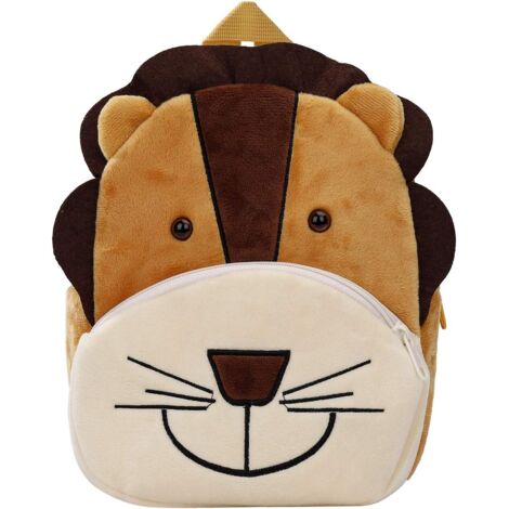 Dessin animé enfants sac à dos Animal Mini sac en peluche enfants sac à dos pour bébé garçons filles tout-petit 2-4 ans (Lion),