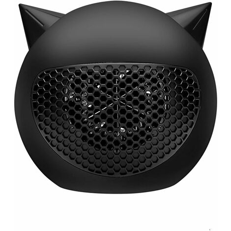 Dessin animé Mignon Petit Diable Chauffage Électrique Portable Ventilateur De Bureau Ménage Chauffage Poêle Radiateur Réchauffeur Machine pour Hiver Mini Bureau À Domicile Noir (Noir)