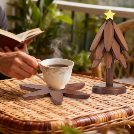 Dessous De Plat Arbre Anti-Dérapant Pliable en Bois