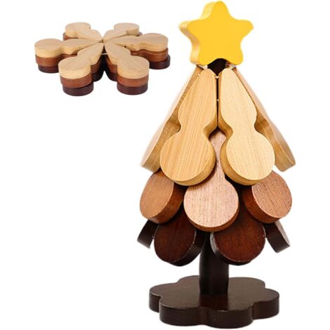 Dessous - De - Plat en Forme d'arbre De Noël - 3 sous - Verres Pliables -