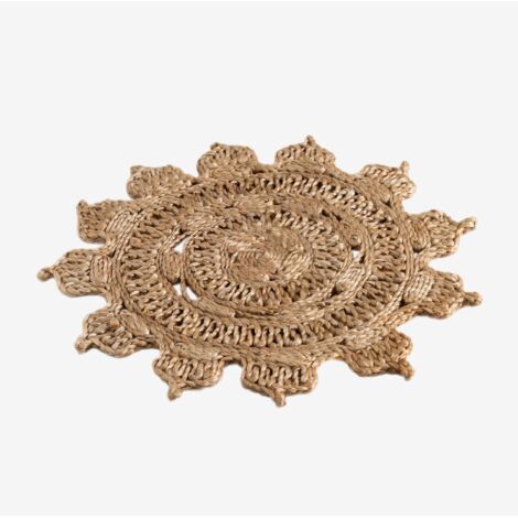 Sklum – Dessous de plat en jute naturel – Forme ronde – Accessoire décoratif pour table – Entretien facile avec chiffon humide