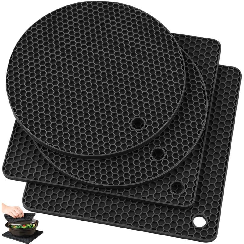 Dessous de plat en silicone, maniques en silicone pour casseroles et poêles chaudes. Dessous de plat résistants à la chaleur pour sets de table,