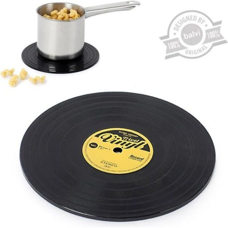 Dessous de plat disque vinyle Pot Coasters - Noir - Diamètre 15 cm