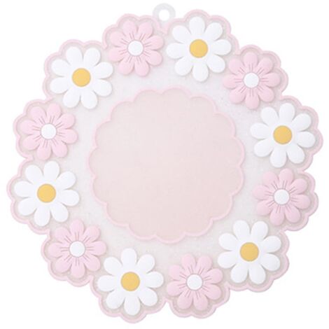 Dessous-de-plat Fleur PVC Motif Texturé 20x20cm Bleu Isolation Antidérapant Paquet 1