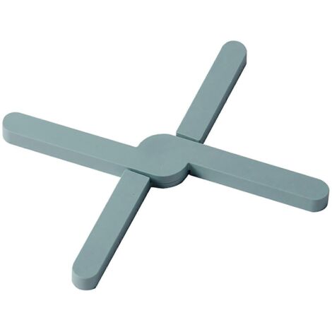 Dessous de plat pliable antidérapant, pliable, en forme de croix, en TPR résistant à la chaleur, pour casseroles et poêles chaudes, gris et vert.