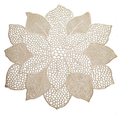 Dessous de plat pour la cuisine - tapis décoratif en PVC couleur champagne, format : napperon
