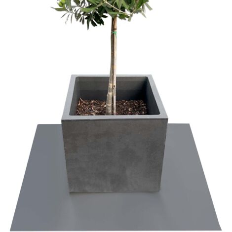 Dessous de plat pour pots de fleurs à bord biseauté Majesty Gris foncé 60 x 60 cm