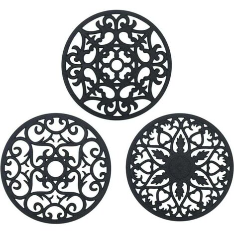 Dessous de Plat Silicone, 3PCS Anti-dérapant Anti-Chaleur 250 °C Multifonction Repose-cuillère Dessous de Verre de Cuisine Tapis de Table pour Cuisine et Salle à Manger