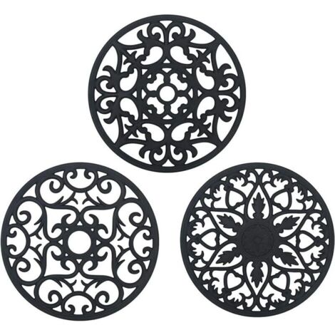 Dessous de Plat Silicone, 3PCS Anti-drapant Anti-Chaleur 250 C Multifonction Repose-cuillre Dessous de Verre de Cuisine Tapis de Table pour Cuisine et Salle Manger