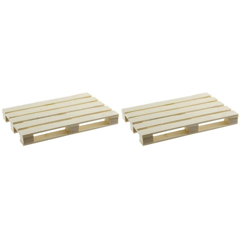 Dessous de verre 8 palettes en bois (Lot de 2)