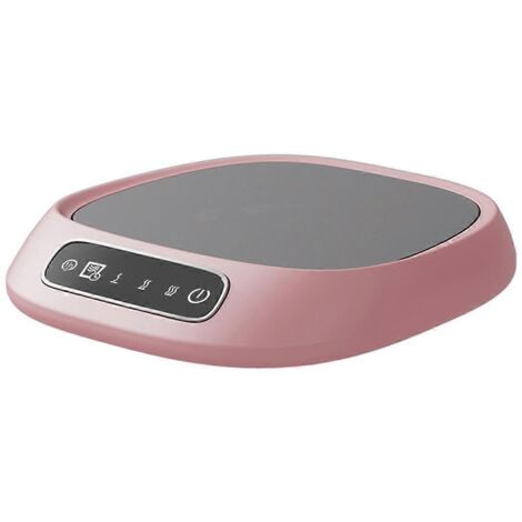 Dessous de verre chauffant intelligent rose pour bureau, service à café et thé au lait.