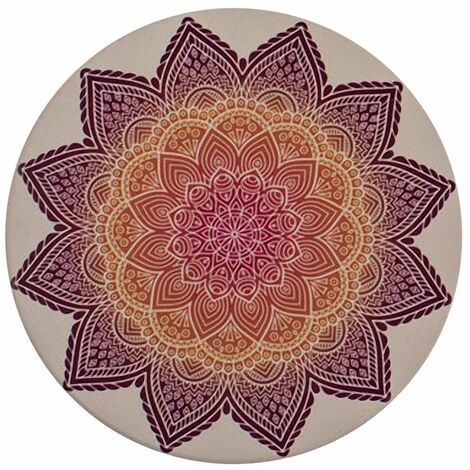 Dessous de verre Mandala - Aubergine  Orange