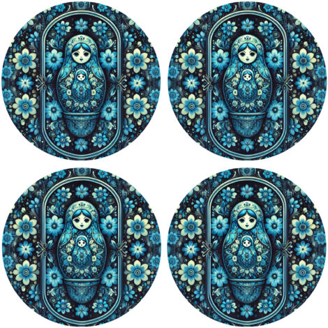 Dessous de verres ronds Poupées russes by Cbkreation